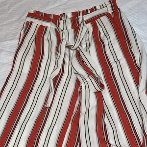 Coral and white dress pants